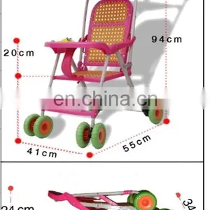 Rattan Baby Stroller Super Light Foldable Infant Pram Pushchair thumbnail-5