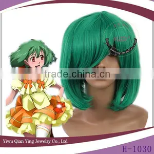 Short Green Synthetic Fiber Macross F-Ranka Wig Cosplay Wig thumbnail-1