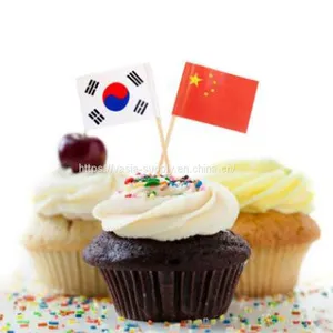 6.5 Cm/ 2.56 Incn Toothpick Flag Toppers Cake Decorations Cupcake Toppers Picks for Party Supplies thumbnail-1