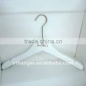 Pure White Wooden Hanger for Leisure Clothes thumbnail-1