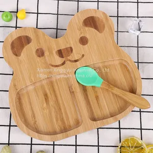 Toddler Feeding Divided Plate Bamboo Plates Baby Kids Bamboo Suction Plate thumbnail-4