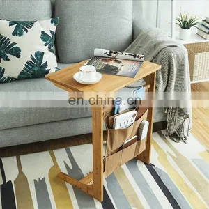 Modern Bamboo Laptop Table Bedside Laptop Table With Storage Bag thumbnail-3