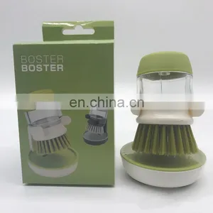 Kitchen Cleaning Tools Silicone Handle Cleaning Brush Soap Dispenser Dishwashing Brush thumbnail-2