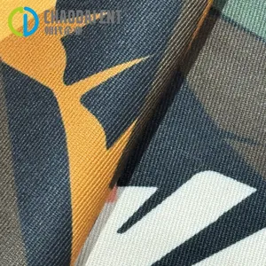 Eco-friendly Environmental Fabric 21S*21S 3/1Twill GRS Leaf Printed 100%RPET Recycled Polyester Canvas Fabric For Garment thumbnail-2