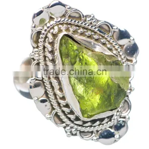 PERIDOT RING ,WHOLESALE SILVER JEWELRY,SILVER EXPORTER,SILVER JEWELRY FROM INDIA thumbnail-1