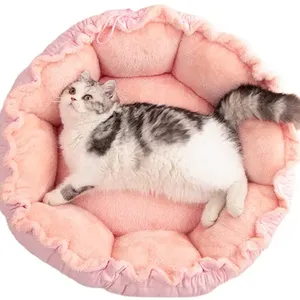Winter Soft Warm Semi-Enclosed Cat Litter Dog Bed House Indoor Cozy Comfy Pet Cat Bed thumbnail-1