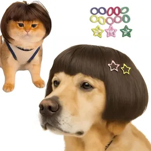 Funny Pet Wig – DIY Haircut & Adjustable Fit – Cat & Dog Costume for Halloween, Party, Photo Shoots – 3D Natural Look thumbnail-1