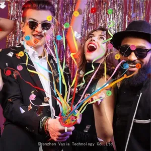 Colorful No-Mess Hand Throw Streamers - Confetti Poppers for Festivals & Graduation Parties thumbnail-4
