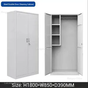 Security Lock Metal Utility Cabinet | Durable Cold-Rolled Steel Cleaning Supply Storage Locker With Integrated Towel Bar-China Supplier for Canada thumbnail-1