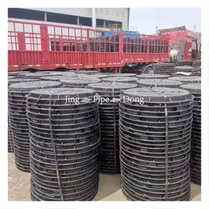 Ductile Iron Temporary Manhole Cover 800*900mm & 900*1000mm Black Durable Round Shape for Road Drainage thumbnail-6