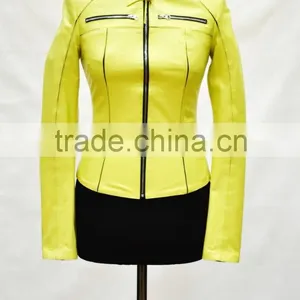 Girls Genuine Lamb Skin Fancy Leather Jacket thumbnail-1