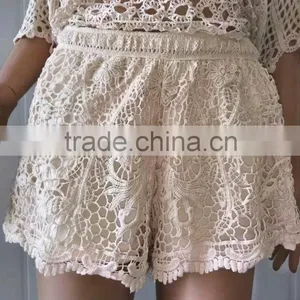 Summer Ladies Hot /embroidery Water Soluble Lace Cotton Lace Short thumbnail-5
