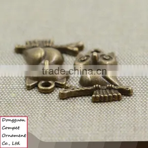 Wholesale Diy Jewelry Zinc Alloy Ancient Bronze 23*18mm Branches Owl Pendant thumbnail-3