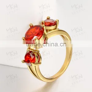 Beautiful Three Big Red Stone Ring for Women thumbnail-2