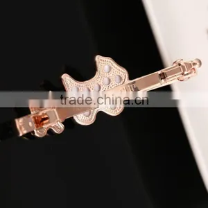 2015 New Style Bear Hairwear Golden Silver Barrettes Shining Rhinestone Zircon Lovely Hairpin Fine Jewellery thumbnail-3
