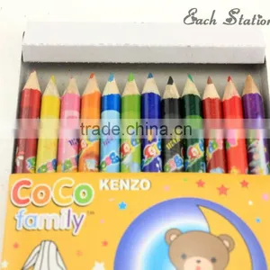 3.5inch Mini Kids Promotional Wooden Multi Color Pencil Set thumbnail-1