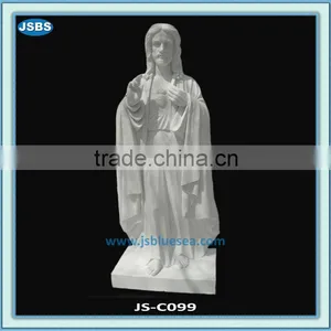 White Stone Carving of Jesus thumbnail-1