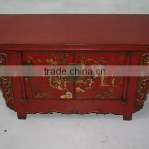 Chinese Antique Furniture Antique Red tv Cabinet thumbnail-1