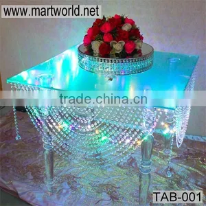 Latest Acrylic Table With LED Light,crystal Acrylic Table for Wedding Cake Stands,acrylic Wedding Table Decoration (TAB-001) Quality Choice thumbnail-1