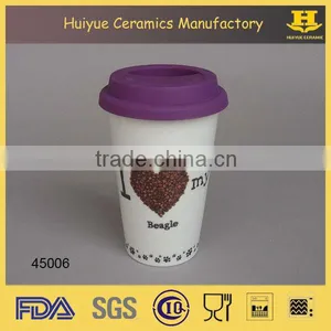 Ceramic Travel Mug With Silicon Lid, Reusable Coffee Cup Quality Choice thumbnail-2