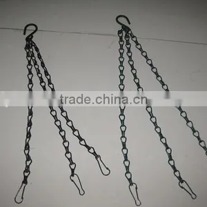 Black Steel Single Hook Link Chain for Hanging Basket thumbnail-3