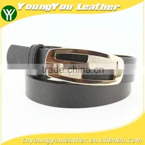 2015 Designer Black PU Ladies Leather Belt With Gold Buckles for Jeans in Yiwu thumbnail-1
