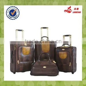 PU Oil Shining Leather Material Eminent Trolley Verage Suitcase With Wheel Luggage thumbnail-1