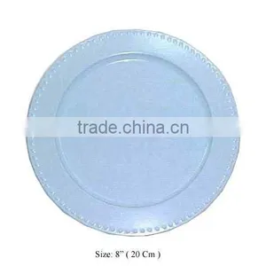Blue Charger Plate, Charger Tray, Plate, Metal Charger Plate thumbnail-1