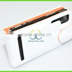 Pure White Wallet Style Leather Cover for Moto thumbnail-1