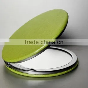 Fashion Geometric Pattern Metal and Leather pu Make up Mirror thumbnail-1