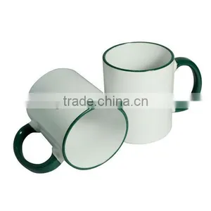 11OZ Ring and Rim Color Mug /sublimation Customized thumbnail-1