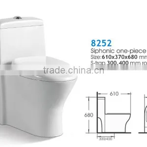 Siphonic One Piece Ceramics S-trap Toilet Cheap Price thumbnail-2