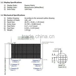 0.96 Inch Oled 128 * 64 Yellow Blue Highlight Industry Preferred Screen Manufacturers Selling thumbnail-4