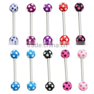 TR01070 14G Tongue Barbell Printed Fake Piercing Tongue thumbnail-4