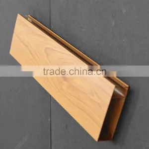 Nitric Acid Resistance Wood Grain Suspended Metal Strip Ceiling Aluminum Square Tube Screen Ceiling Panel thumbnail-1