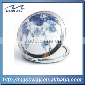 High Grade Zinc Alloy Custom 3D Gold Make up Mirror thumbnail-3