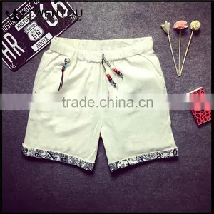 New Summer Fashion Large Size Casual Lace Men White Linen Shorts thumbnail-1