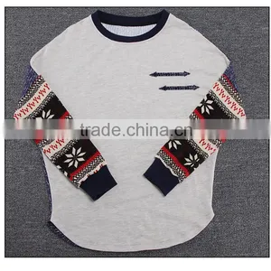 2016 Korea Fashion New Women's Long Sleeve TShirt Loose Patchwork Cotton Tops Lady Casual Blouse thumbnail-4