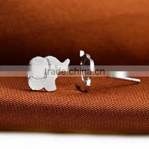 925 Sterling Silver Cute Lovely Elephant Animal Post Stud Earring thumbnail-2