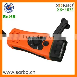 Top Quality Good Special Design Hand Dynamo Flashlight FM Radio / Mobile Phone Charger thumbnail-2