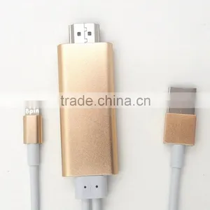 2016 New Design Cable HDTV Cable 8 Pin to HDM I Cable HDM I Cable Adapter Transfer Audio MHL Cable for Iphone to TV thumbnail-1