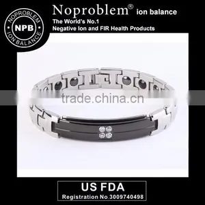 Noproblem FDA Titanium Power Band Health Casual Magnetic Bead Cool Man Bracelets thumbnail-1