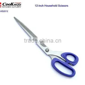 12-inch Soft Handle Household Scissors Rubber Handle Scissors thumbnail-1