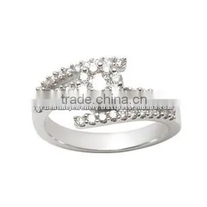 Amazingly Designed White Gold Diamond Ring Indian Supplier thumbnail-1