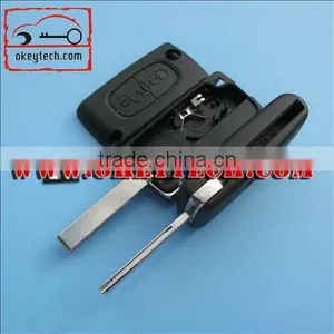 OkeyTech Peugeot 407 2 Remote Key Shell With Groove Blade and Battery Place for Key Cover Peugeot 407 Key Shell thumbnail-1