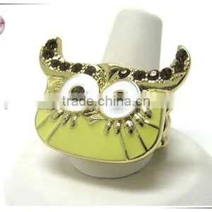 Crystal Stud Owl Stretch Ring thumbnail-1