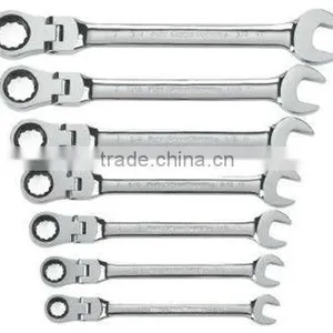 7 Piece Flex-Head Combination Ratcheting Wrench Set thumbnail-1