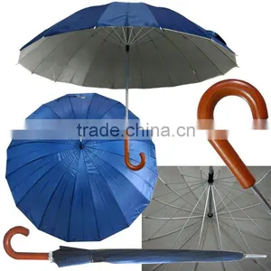 16k Wooden Handle Windproof Golf Umbrella thumbnail-1