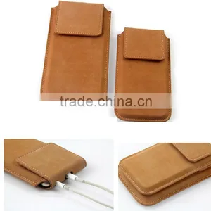 Factory Price Genuine Leather Phone Pouch Case Cover for Nokia E66 n8 for Htc One E9s thumbnail-1