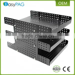 Factory Custom Made Black Color 3 Tier Large Space Metal Mesh Office Desk File Holder thumbnail-5